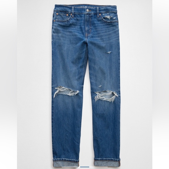 American Eagle 🦅 Ripped Low-Rise Ex-Boyfriend Jeans - Picture 3 of 11